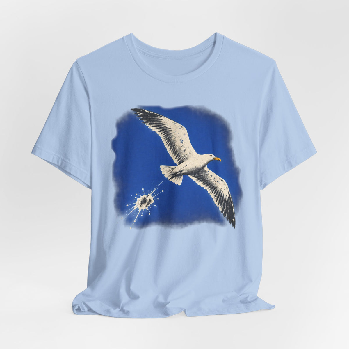 Seagull Direct Hit T-Shirt in Heather Stone - funny coastal seagull direct hit bird humor graphic tee, Barely Outdoorsy