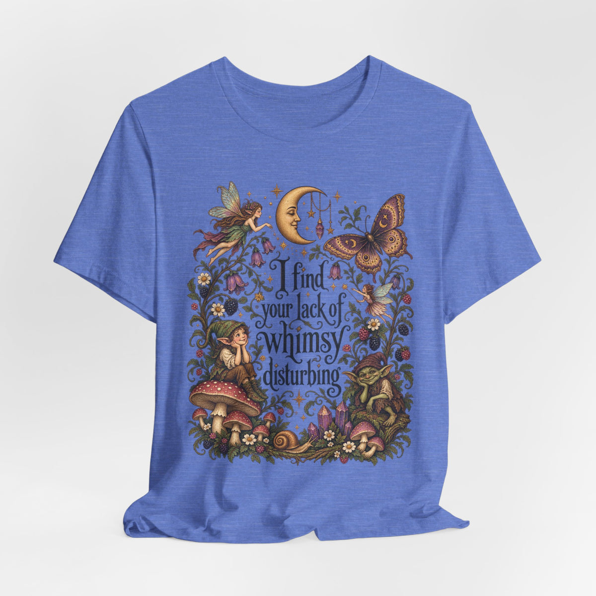 I Find Your Lack of Whimsy Disturbing Tee in Vintage White - funny whimsy disturbing shirt, Barely Outdoorsy Bella Canvas 3001