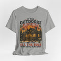 If Outdoors Are So Great Why Are Bugs In My House T-Shirt in Athletic Heather - funny nature bug humor graphic tee, Barely Outdoorsy Bella Canvas 3001