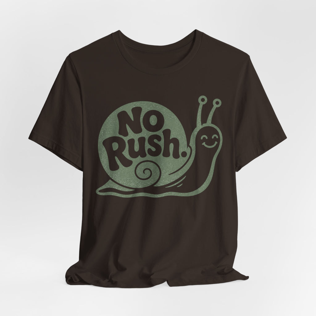No Rush Snail T-Shirt in Heather Prism Lilac - retro snail cottagecore humor graphic tee, Barely Outdoorsy