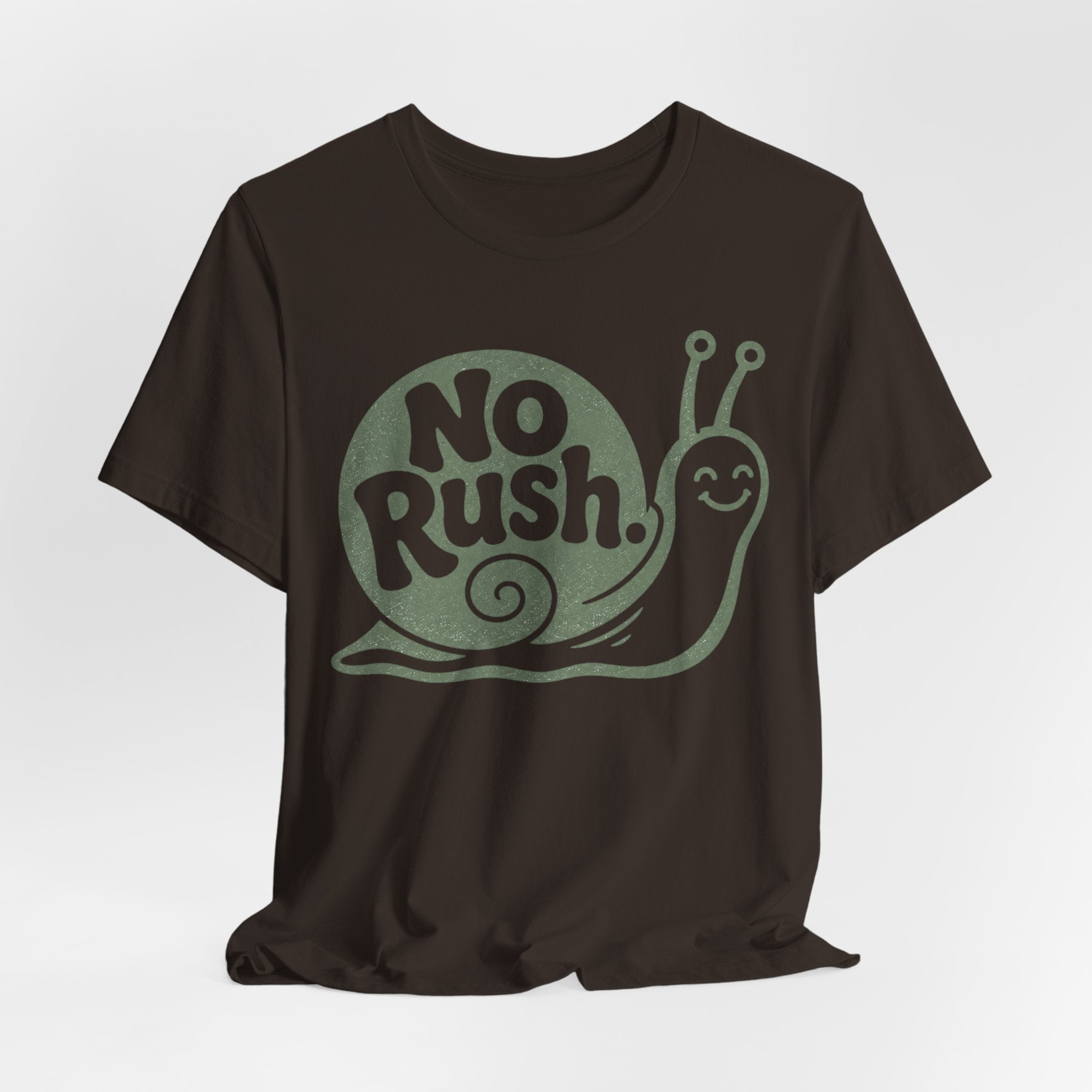 No Rush Snail T-Shirt in Heather Prism Lilac - retro snail cottagecore humor graphic tee, Barely Outdoorsy