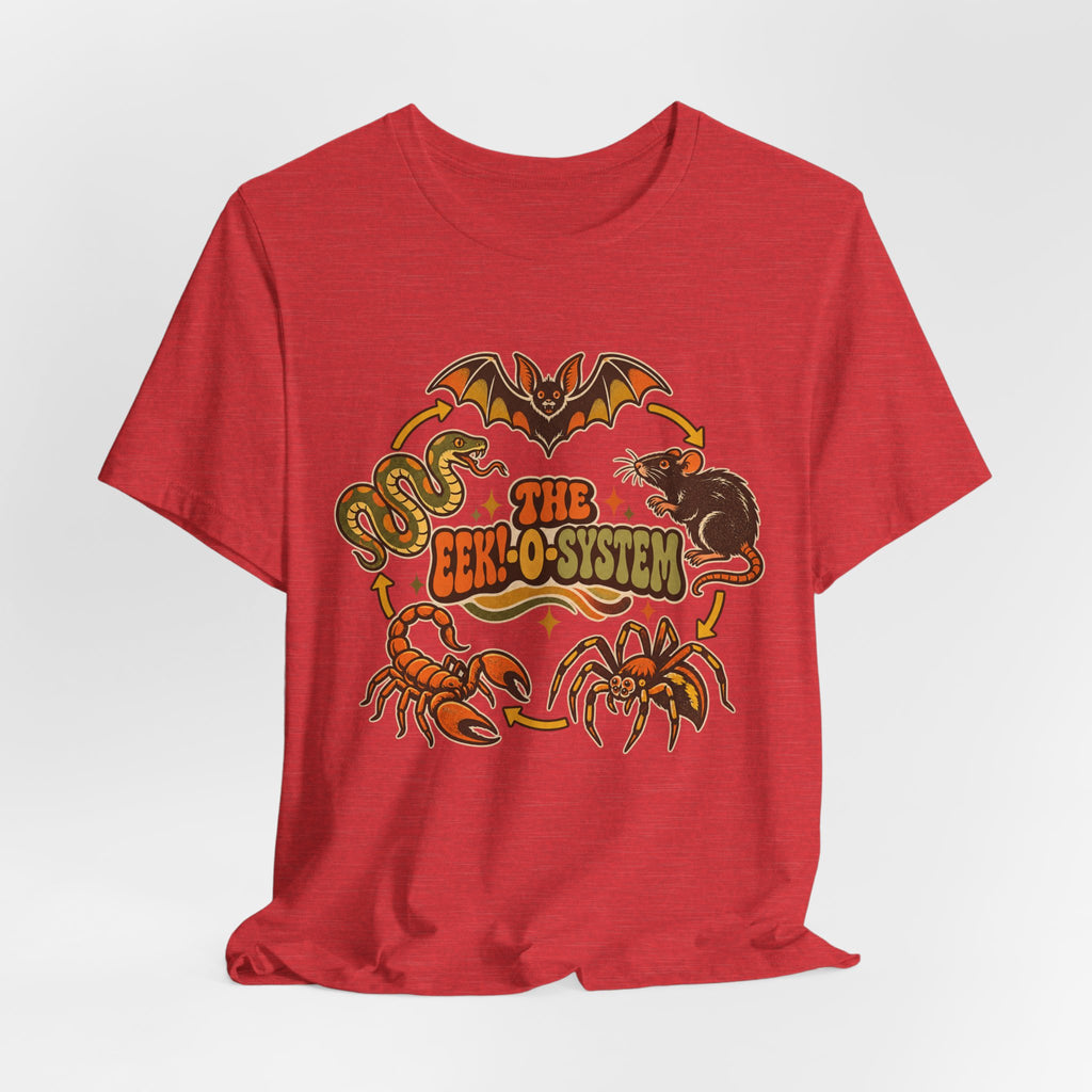 The Eek-O-System Creepy Critters Tee in Mustard - funny creepy critters Halloween shirt, Barely Outdoorsy Bella Canvas