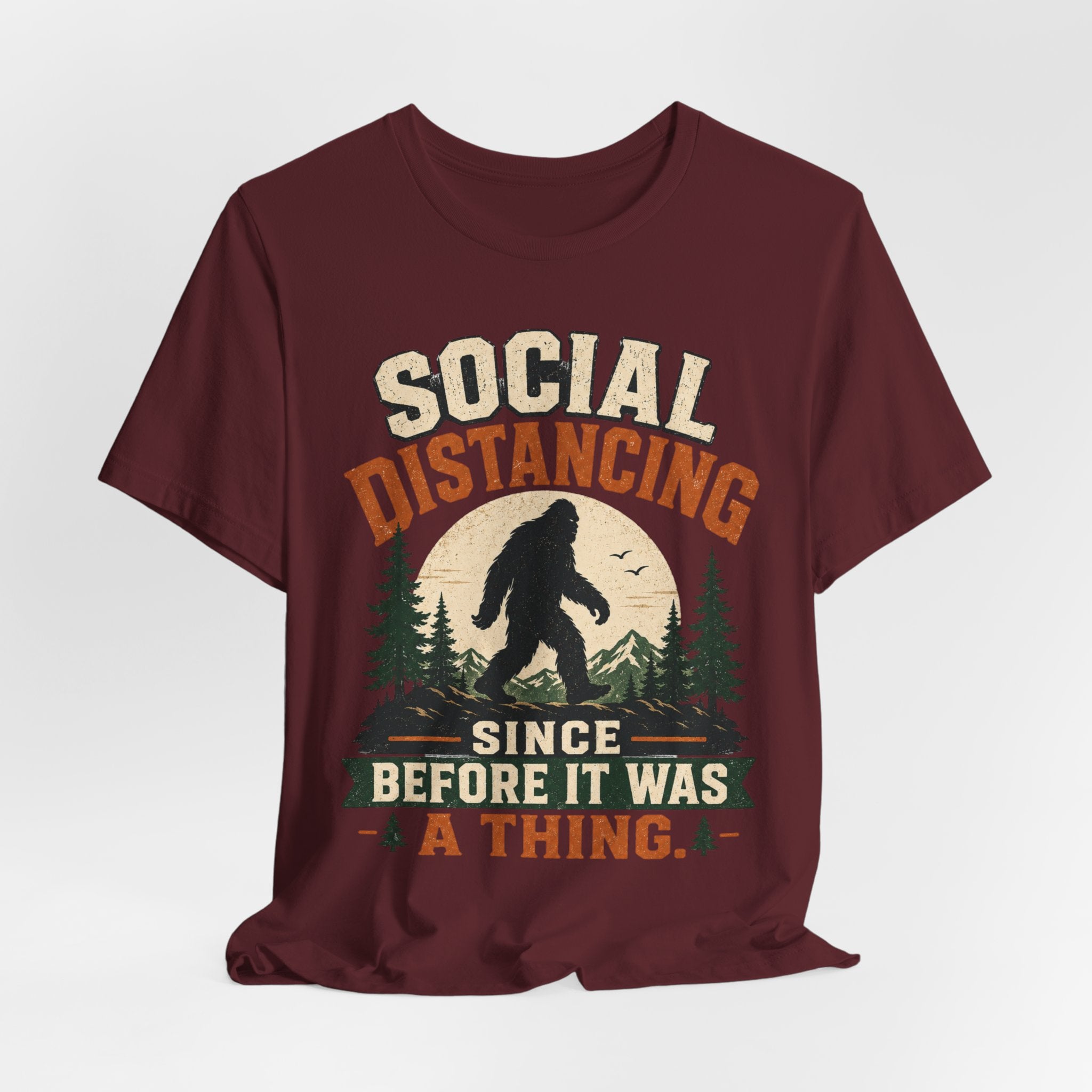 Social Distancing Since Before It Was A Thing T-Shirt in Black Heather - funny outdoor introvert graphic tee