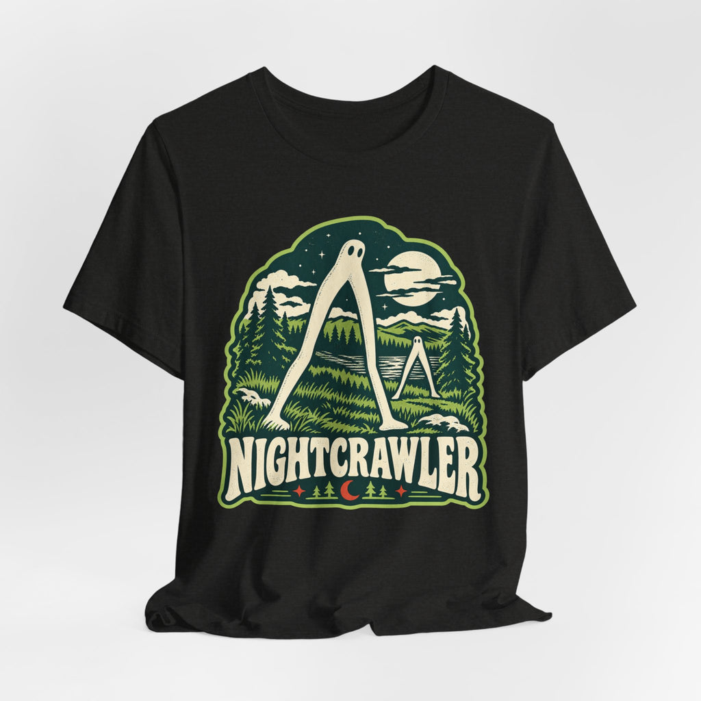 Fresno Nightcrawler Cryptid T-Shirt in White - funny Fresno Nightcrawler cryptid graphic tee, Barely Outdoorsy Bella Canvas