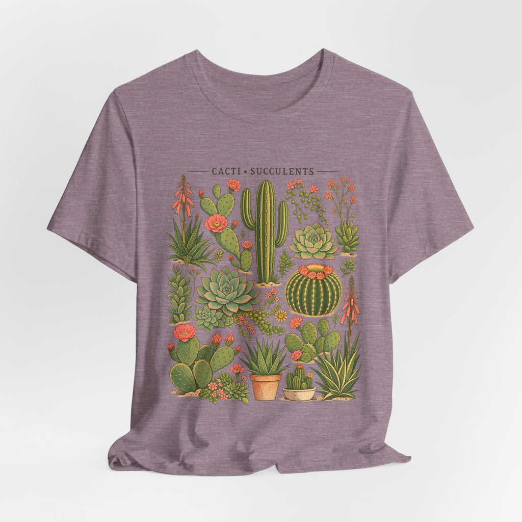 Cacti and Succulents Botanical T-Shirt in White - botanical cacti succulents desert plant graphic tee, Barely Outdoorsy