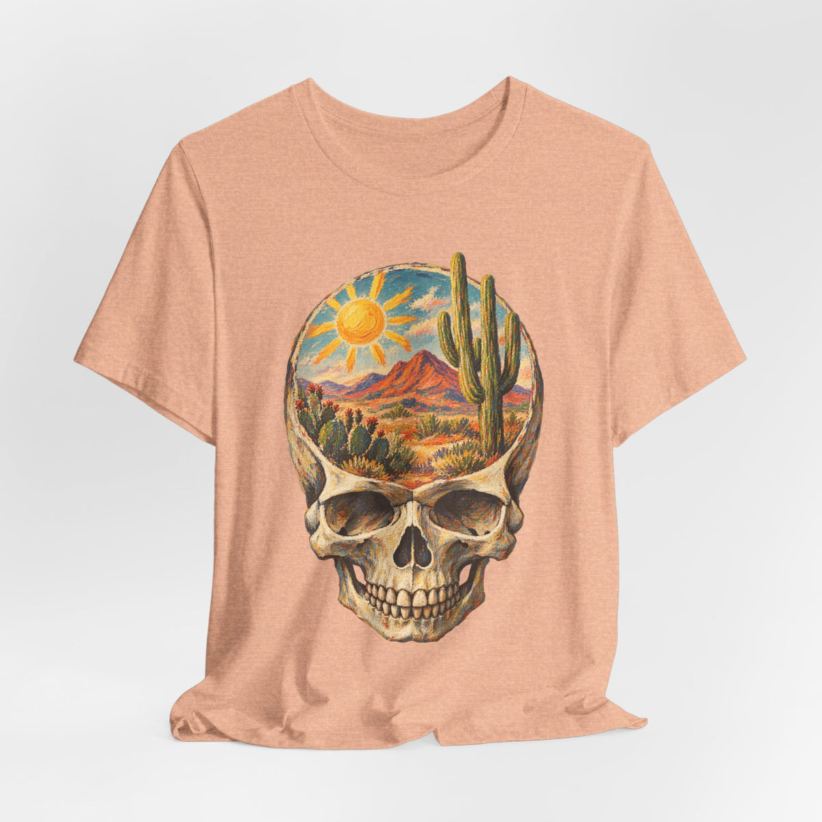 Desert State of Mind Skull T-Shirt in White - dark Southwest desert skull state of mind graphic tee, Barely Outdoorsy