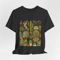 Cacti and Succulents Botanical T-Shirt in Black Heather - botanical cacti succulents desert plant graphic tee, Barely Outdoorsy
