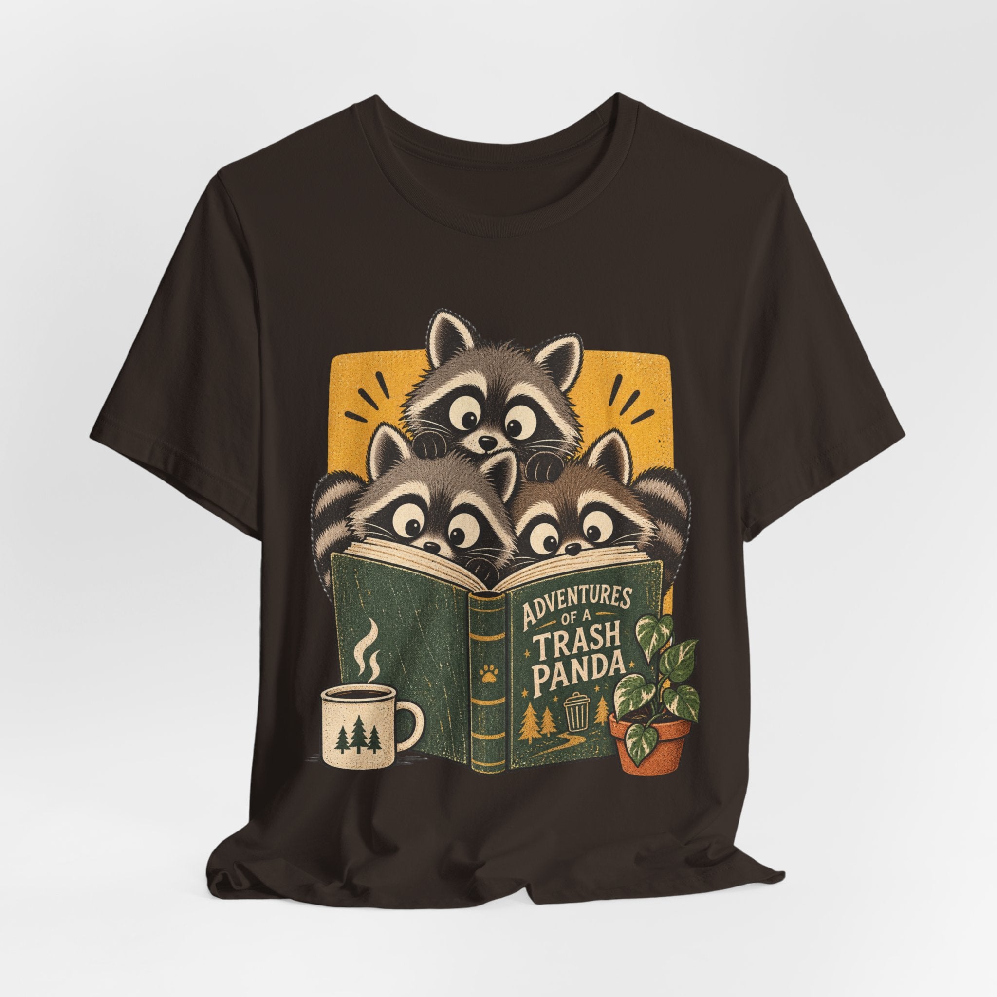 Adventures of a Trash Panda Tee in Black Heather - funny trash panda adventure shirt, Barely Outdoorsy Bella Canvas