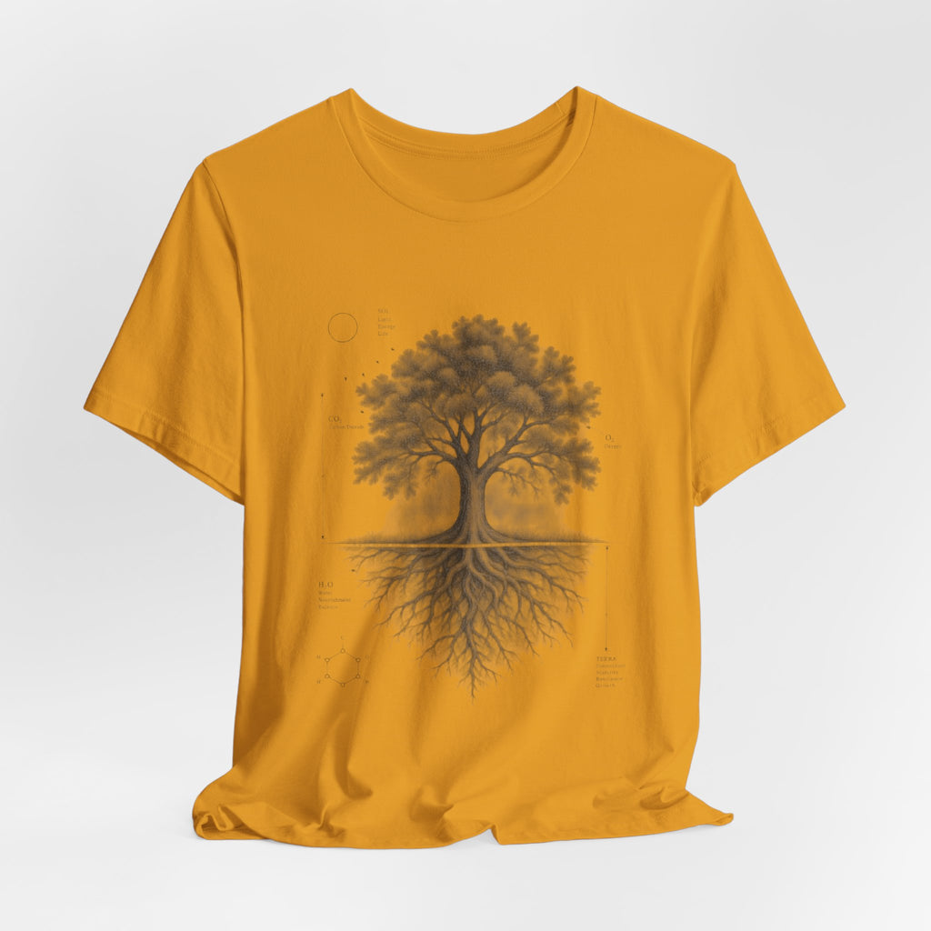 Tree of Life Photosynthesis Diagram Tee in Heather Ice Blue - vintage photosynthesis diagram shirt, Barely Outdoorsy Bella Canvas 3001
