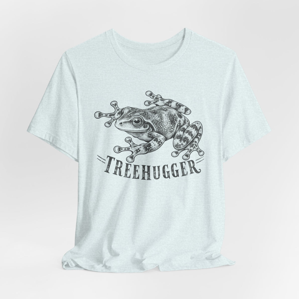 Treehugger Tree Frog Tee in Mauve - funny tree frog treehugger shirt, Barely Outdoorsy Bella Canvas