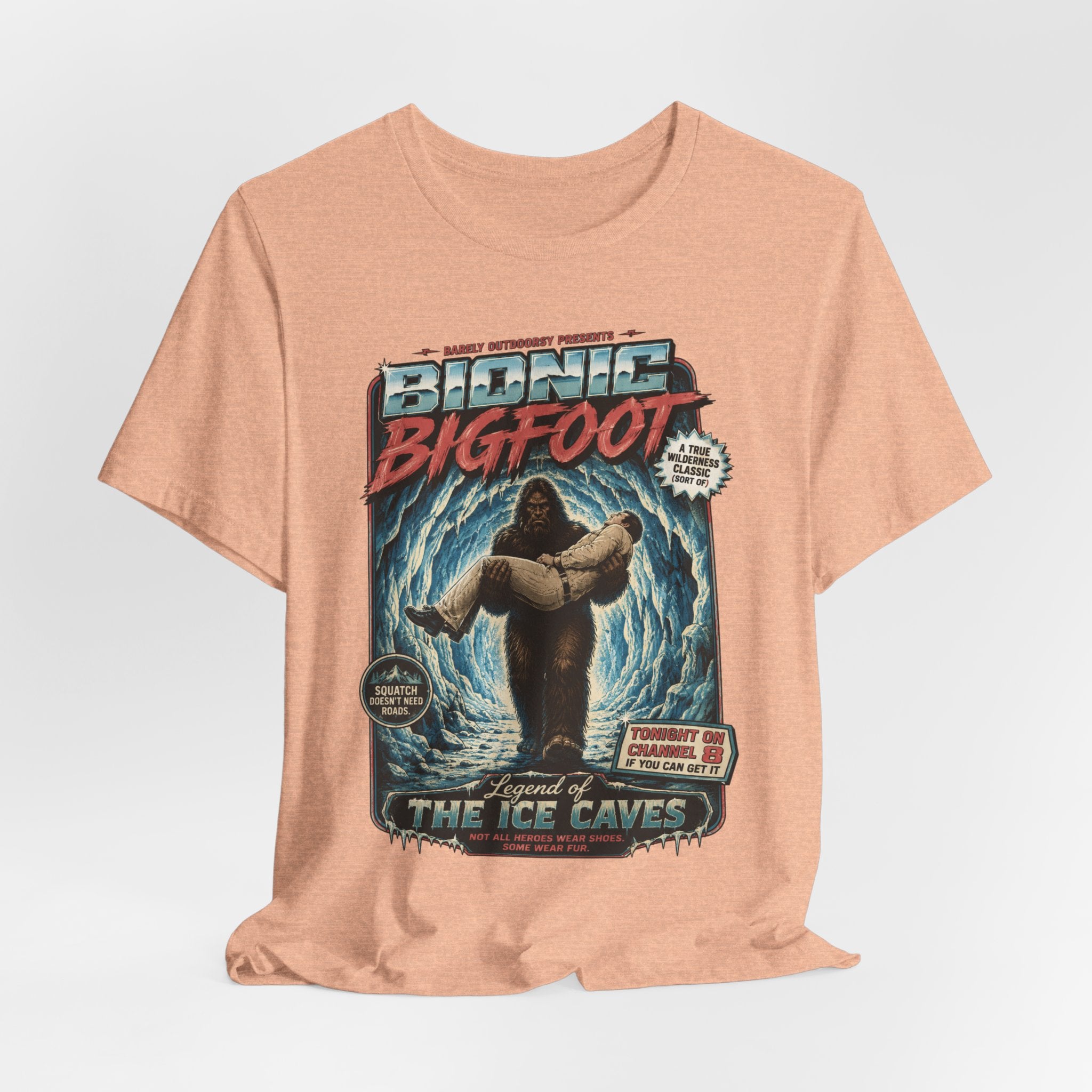 Bionic Bigfoot Legend of the Ice Caves Retro T-Shirt