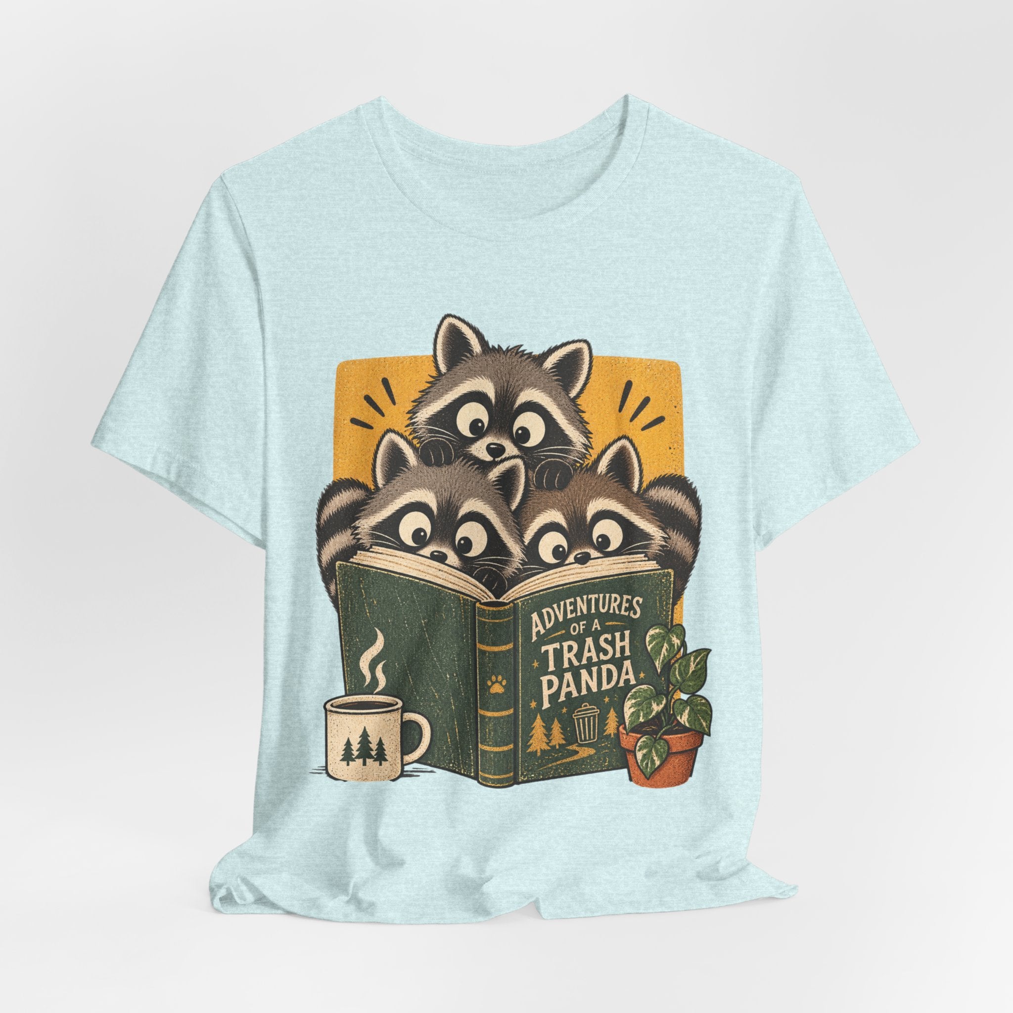 Adventures of a Trash Panda Tee in White - funny trash panda adventure humor shirt, Barely Outdoorsy Bella Canvas 3001