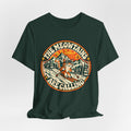 The Meowtains Are Calling Ski Cat Tee in Mustard - funny meowtains ski cat shirt, Barely Outdoorsy Bella Canvas