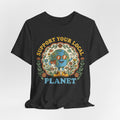 Support Your Local Planet Tee in Heather Prism Lilac - nature humor environmental shirt, Barely Outdoorsy Bella Canvas 3001