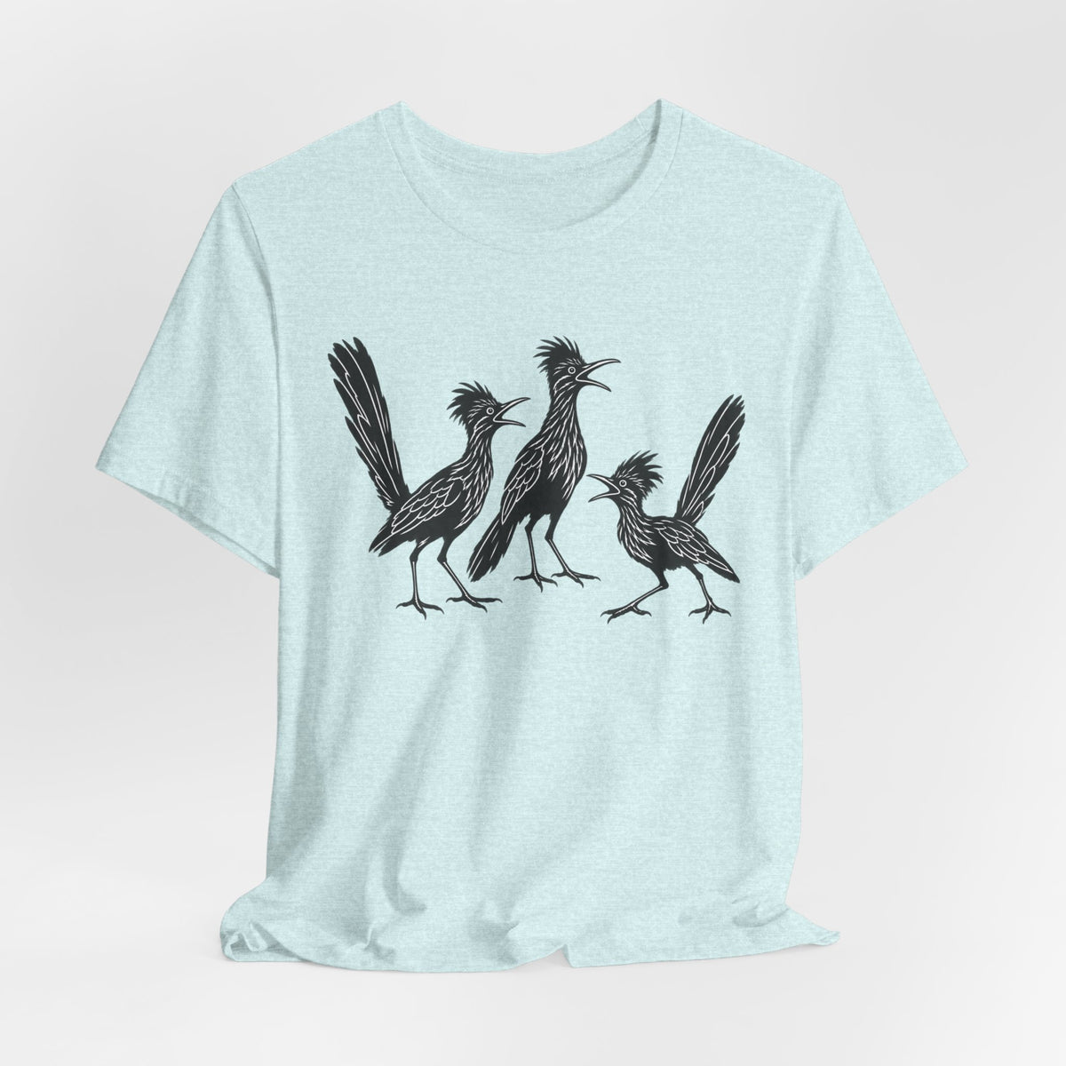 Roadrunner Gossip Tee in Heather Prism Lilac - funny roadrunner gossip humor shirt, Barely Outdoorsy Bella Canvas
