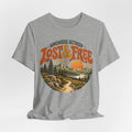 Somewhere Between Lost Free T-Shirt in Heather Ice Blue - retro adventure graphic tee, Barely Outdoorsy