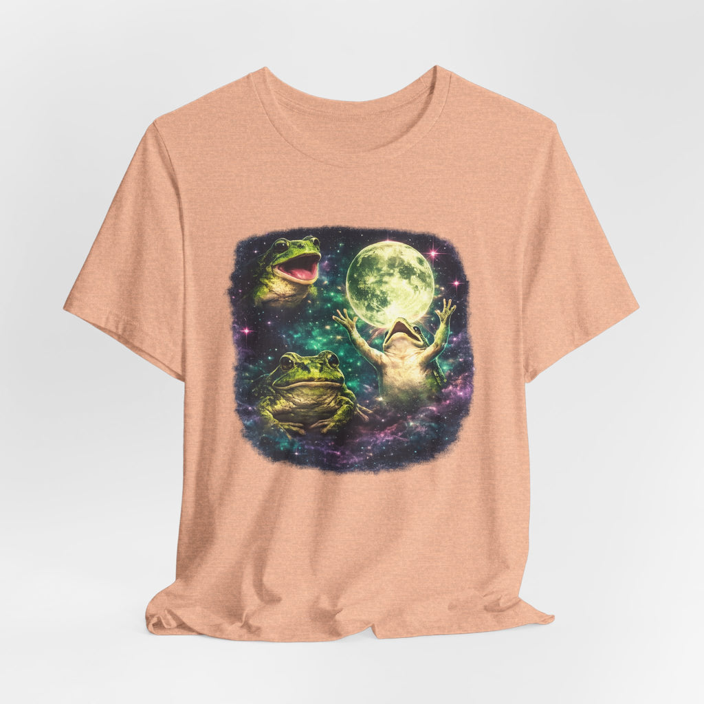 Three Frog Moon Tee in Heather True Royal - three frogs moon parody humor shirt, Barely Outdoorsy