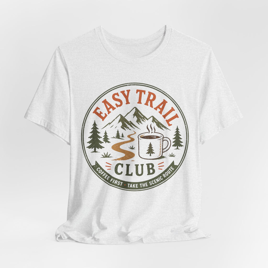 Funny hiking coffee shirt gift for hikers coffee lovers BarelyOutdoorsy