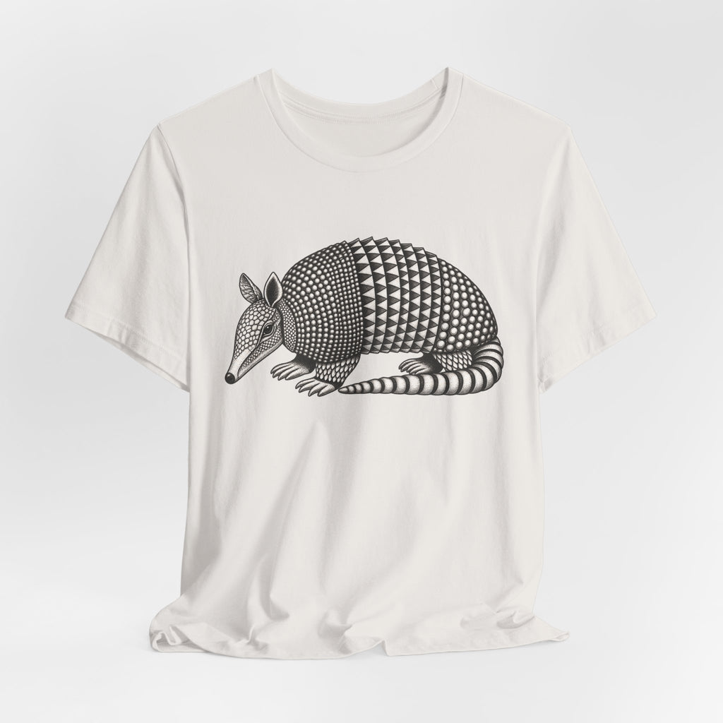 Nine-Banded Armadillo Fine Line Tee in Vintage White - fine line armadillo naturalist shirt, Barely Outdoorsy