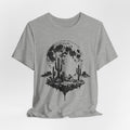 Skeleton Desert Coffee T-Shirt in Athletic Heather - funny skeleton desert coffee Southwest graphic tee, Barely Outdoorsy Bella Canvas 3001