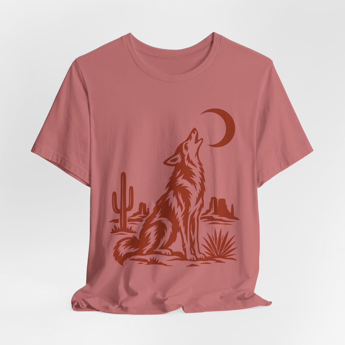 Coyote Moon Silhouette Tee in Heather True Royal - coyote moon silhouette Southwest shirt, Barely Outdoorsy