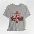Southwest Mountain Sunset T-Shirt in White - bold Southwest mountain sunset graphic tee, Barely Outdoorsy Bella Canvas