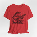 Folk Toad Guitar Tee in Mustard - funny goblincore toad guitar shirt, Barely Outdoorsy Bella Canvas