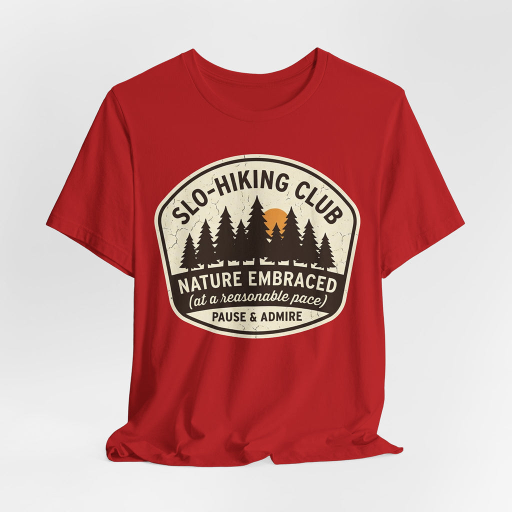 Person wearing Slo-Walking Club shirt funny outdoor lifestyle photo