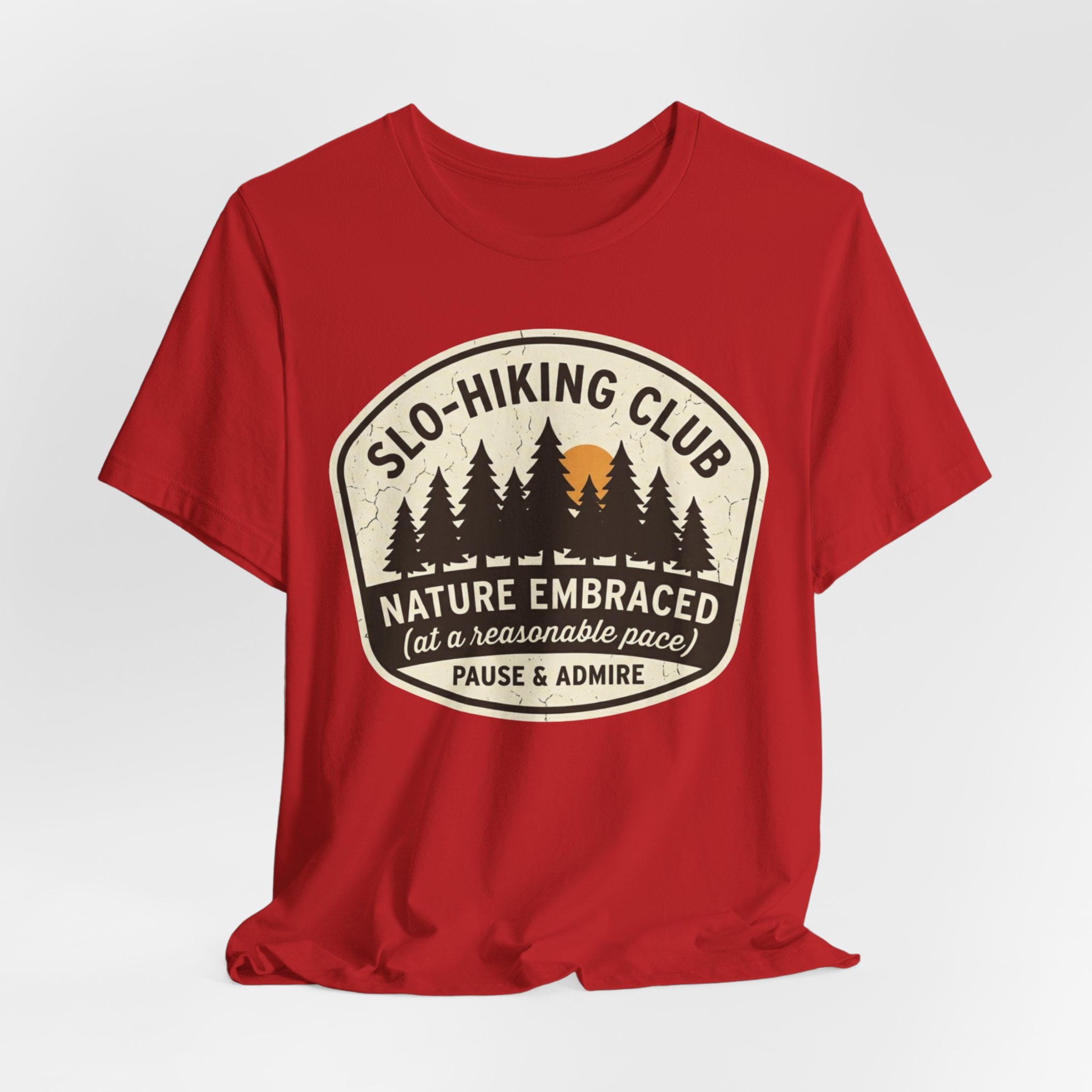 Person wearing Slo-Walking Club shirt funny outdoor lifestyle photo