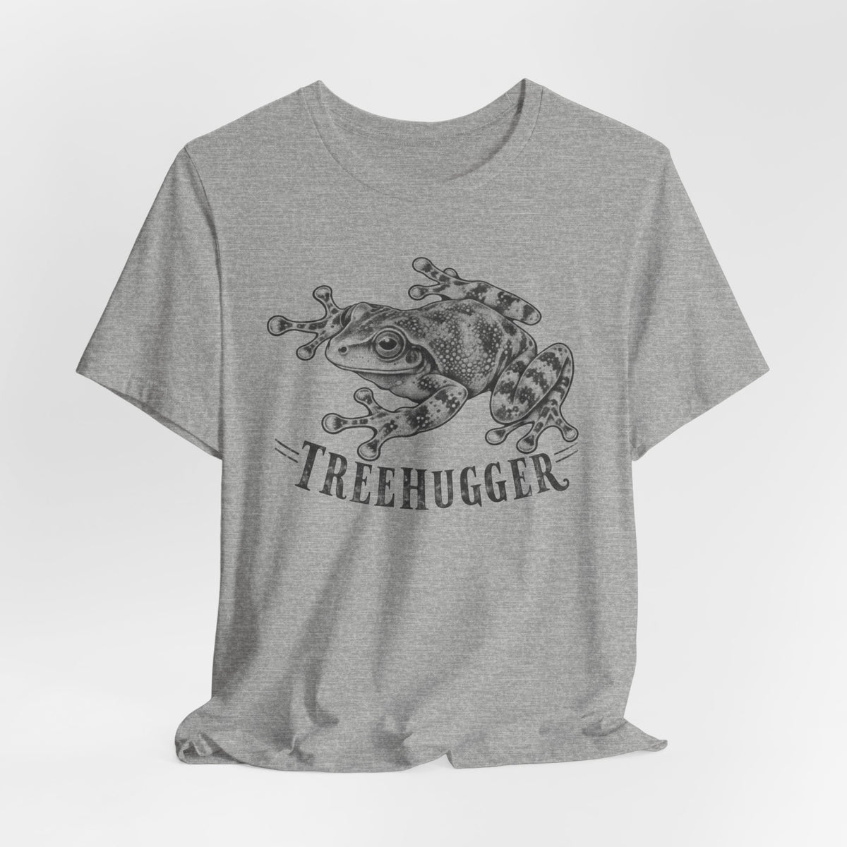 Treehugger Tree Frog T-Shirt in Heather Prism Lilac - funny tree frog graphic tee, Barely Outdoorsy