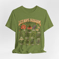 Let Hope Blossom Helpful Herbs T-Shirt in Black Heather - cottagecore botanical helpful herbs hope wildflower graphic tee, Barely Outdoorsy