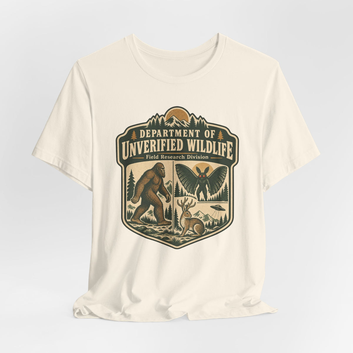 Department of Unverified Wildlife T-Shirt in Black Heather - funny unverified wildlife graphic tee, Barely Outdoorsy