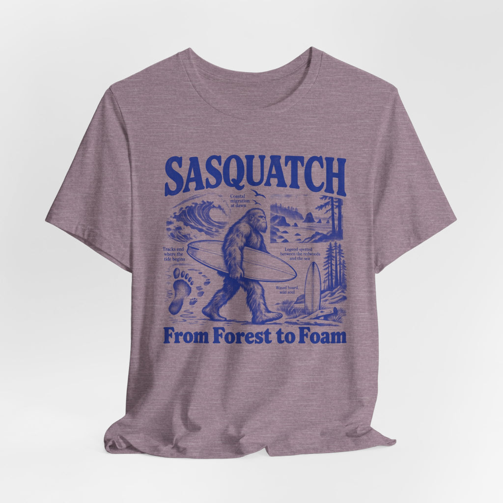 Sasquatch From Forest to Foam Tee in Vintage White - funny Bigfoot forest to foam shirt, Barely Outdoorsy Bella Canvas 3001