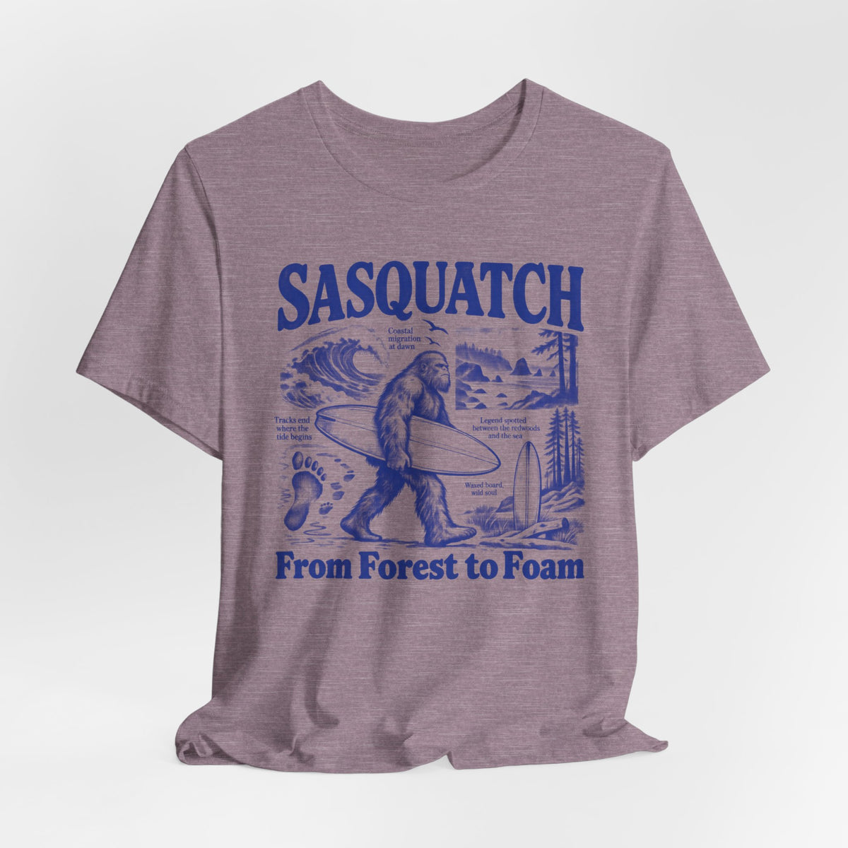 Sasquatch From Forest to Foam Tee in Vintage White - funny Bigfoot forest to foam shirt, Barely Outdoorsy Bella Canvas 3001