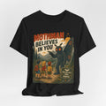 Mothman Believes In You T-Shirt in Navy - funny Mothman encouragement graphic tee, Barely Outdoorsy