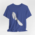 Barn Owl in Flight T-Shirt in Heather Peach - vintage naturalist owl flight graphic tee, Barely Outdoorsy Bella Canvas